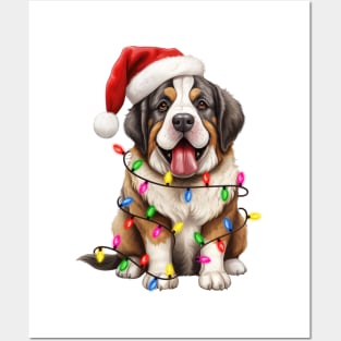 Christmas St. Bernard Posters and Art